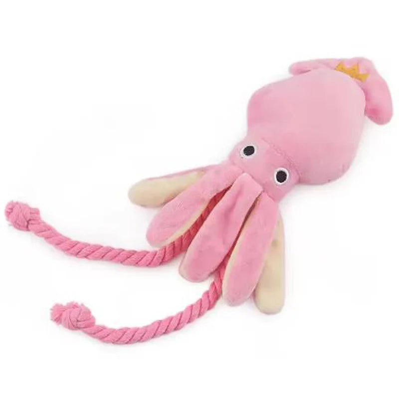 Pulpo Mordedor Sonoro con Cuerda Limpiadientes Petssmile™