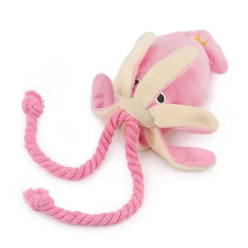 Pulpo Mordedor Sonoro con Cuerda Limpiadientes Petssmile™