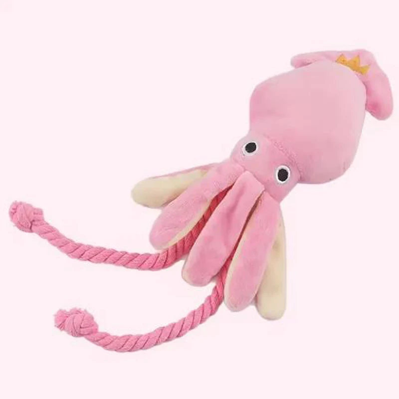 Pulpo Mordedor Sonoro con Cuerda Limpiadientes Petssmile™