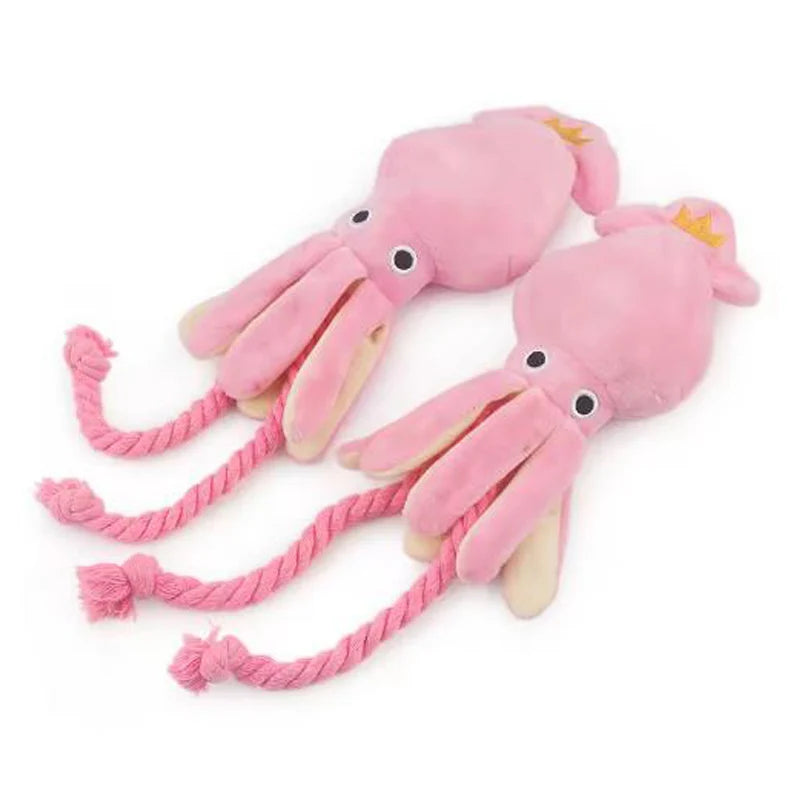 Pulpo Mordedor Sonoro con Cuerda Limpiadientes Petssmile™